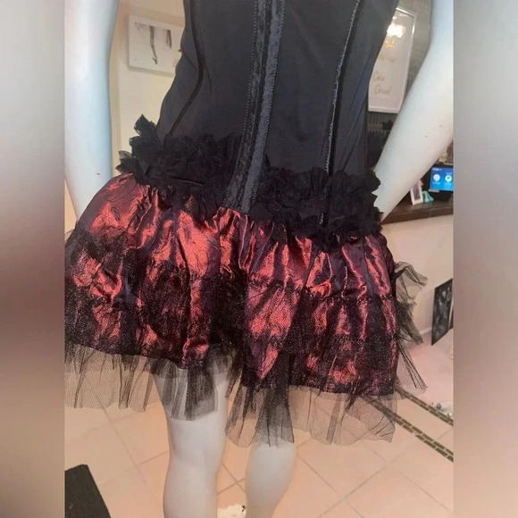 TORRID Womens Size 1 Black Lace Ruffle Corset Strapless Hook & Eye Closure Boned - Picture 14 of 16